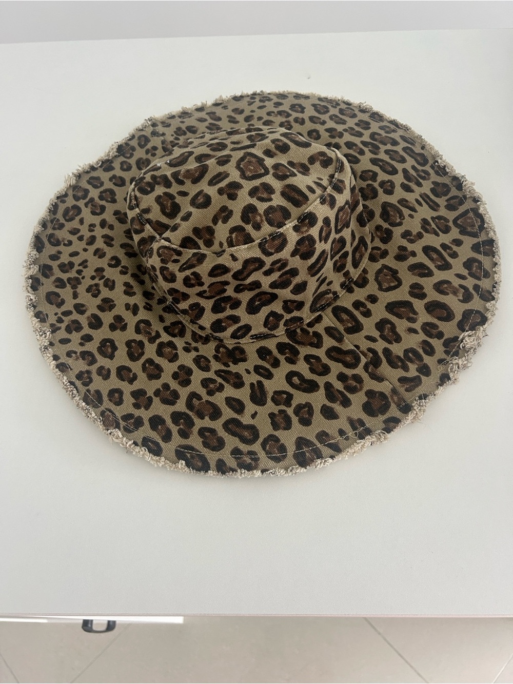 Zara Leopard-Print Wide Brim Sun Hat - Brown & Black